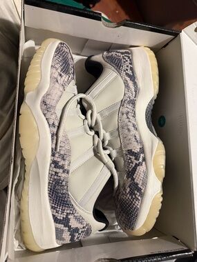 Jordan Men's Low Top Sneakers White Snake Print